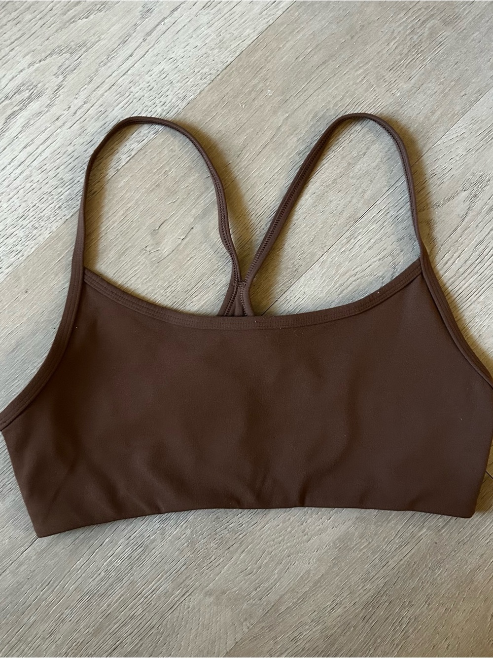 Java Brown Matching Workout Set - Sports Bra S & High Waisted Biker Shorts XS - Picture 3 of 5
